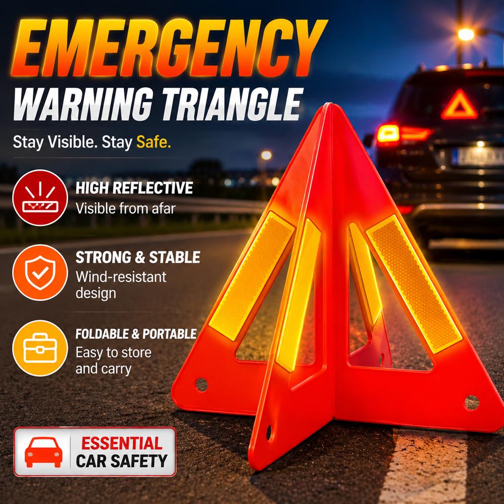 Emergency Exit Sign - Sinal de Advertência Triangular Refletivo Vermelho