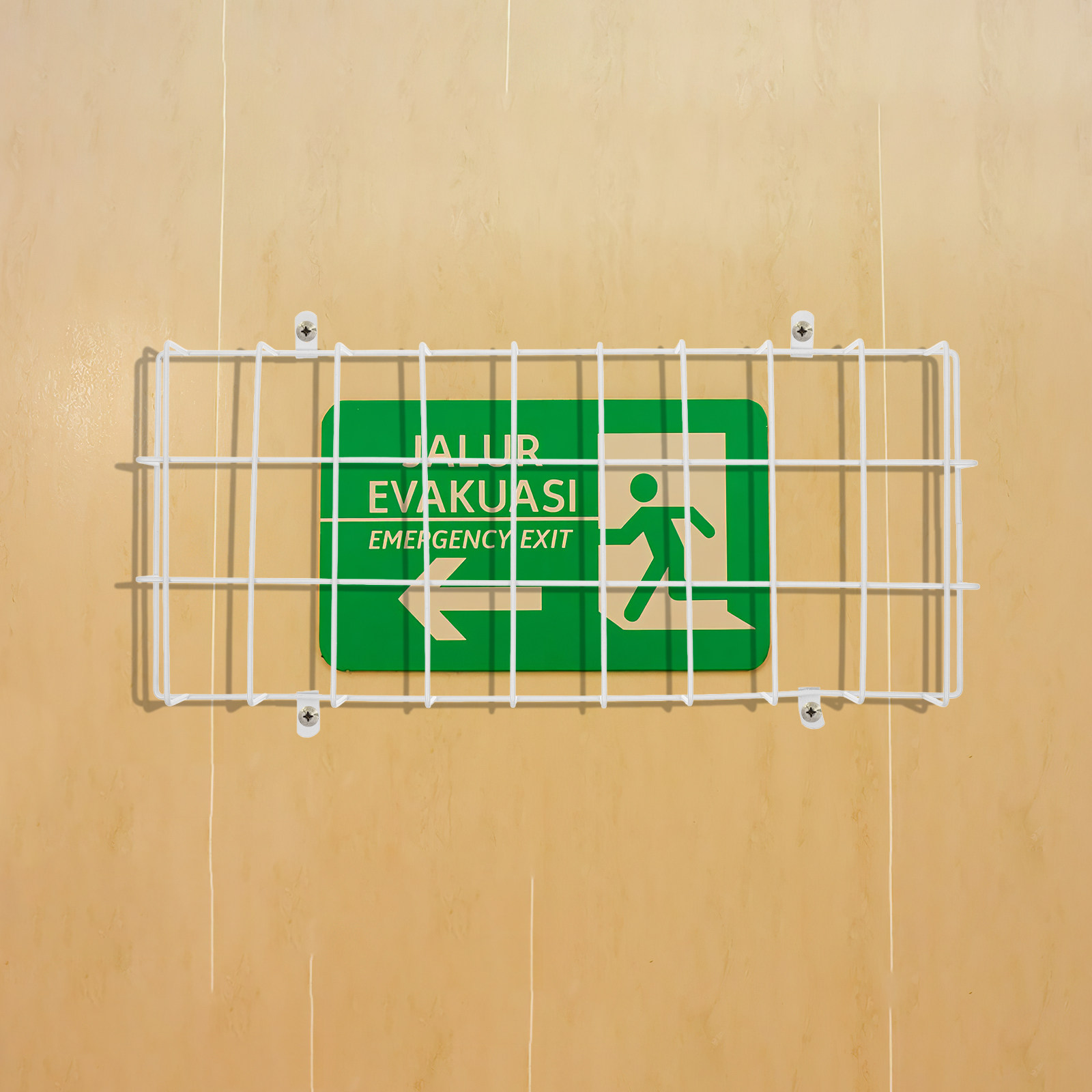Emergency Exit Sign - Gaiola Protetora Robusta para Sinalização de
